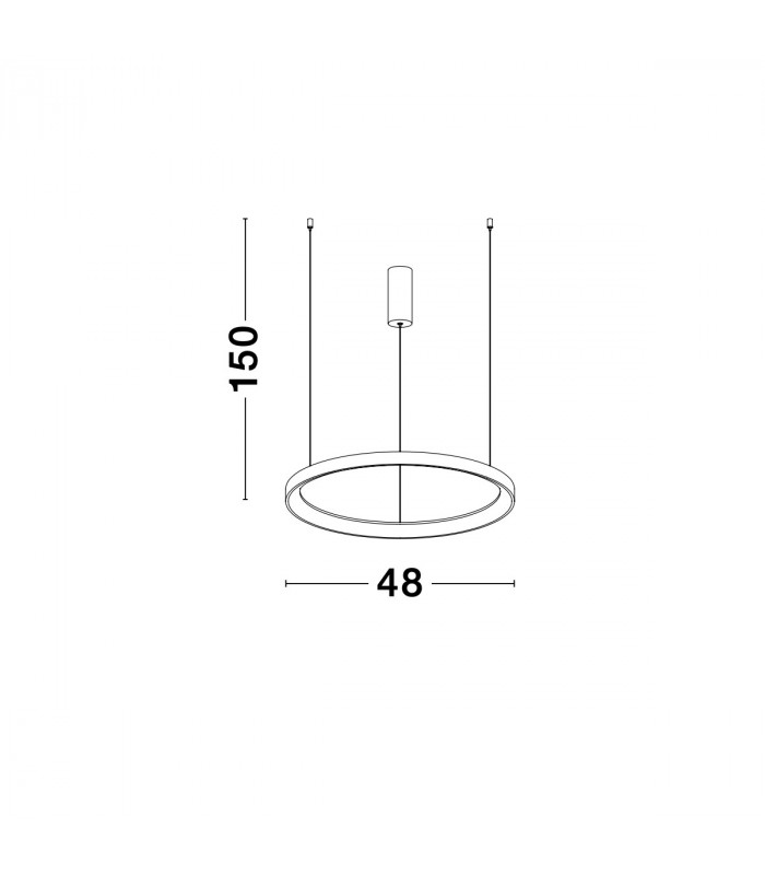 Pertino 48cm Integrated LED Pendant Ceiling Light Dimmable Sandy White Aluminium LED 38W 2280Lm 3000K-5