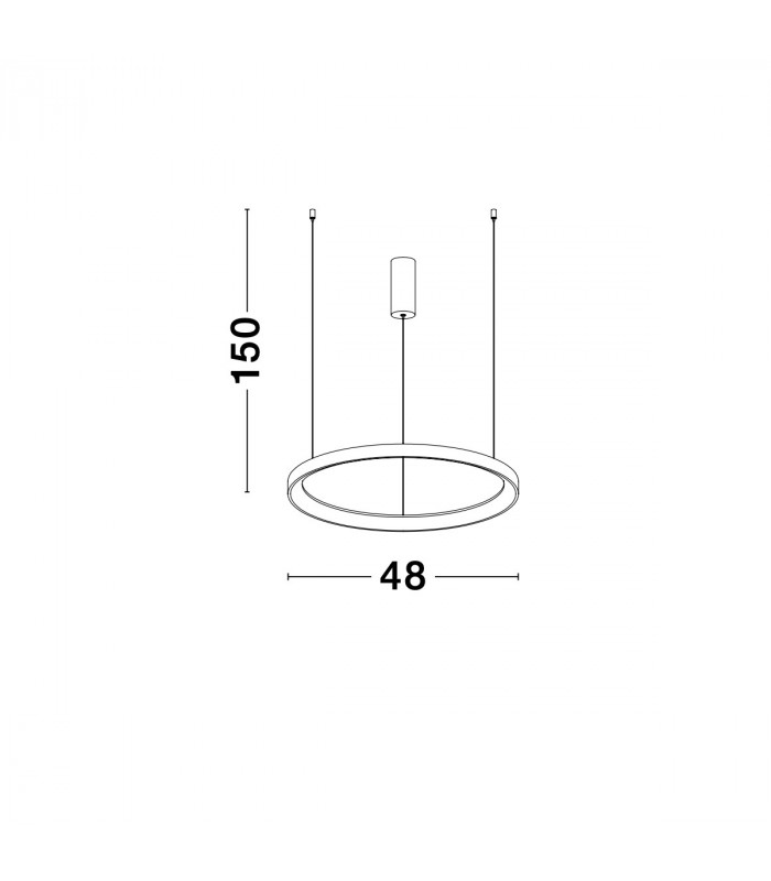 Pertino 48cm Integrated LED Pendant Ceiling Light Dimmable Sandy Black Aluminium LED 38W 2280Lm 3000K-5