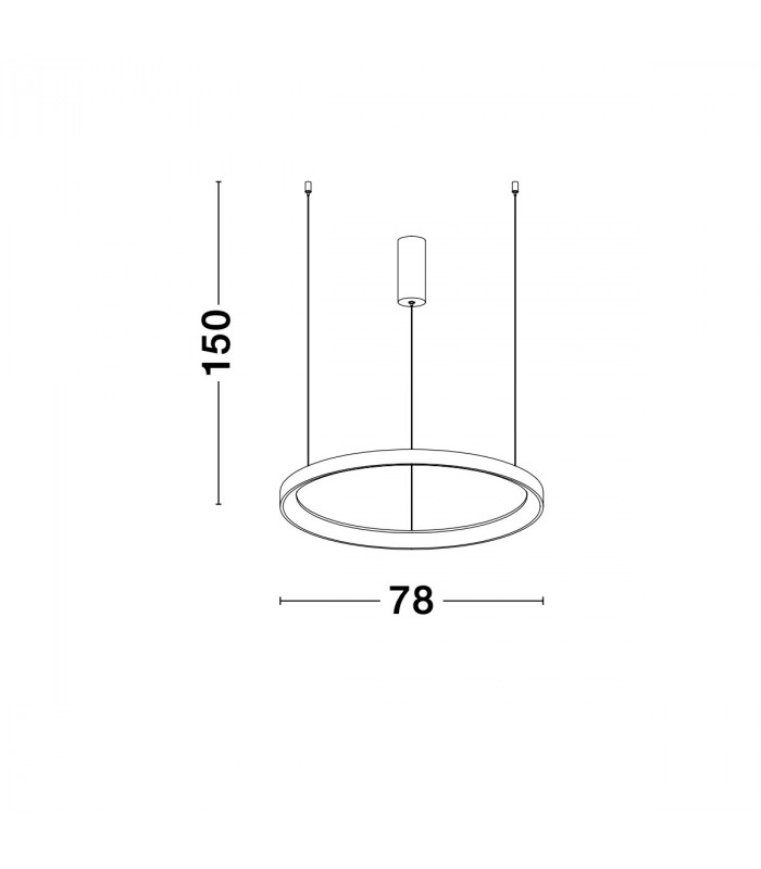 Pertino 78cm Integrated LED Pendant Ceiling Light Dimmable Sandy Black Aluminium LED 60W 3600Lm 3000K-5