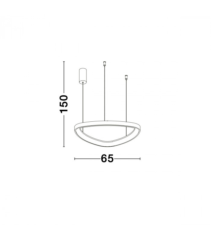 Esteva 65cm Integrated LED Pendant Ceiling Light Dimmable Sandy White Aluminium &Acrylic LED 48W 2400Lm 3000K-6