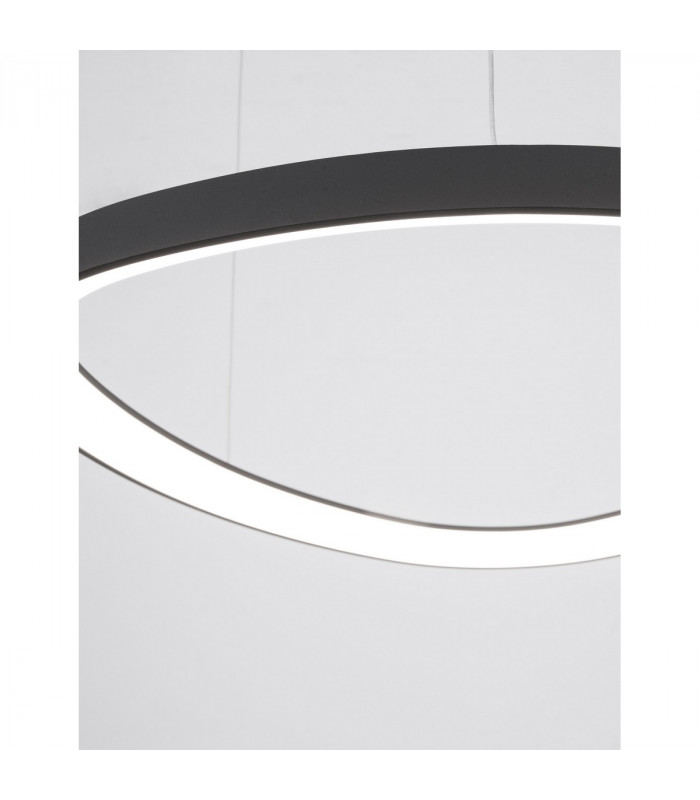 Esteva 65cm Integrated LED Pendant Ceiling Light Dimmable Sandy Black Aluminium &Acrylic LED 48W 2400Lm 3000K-5