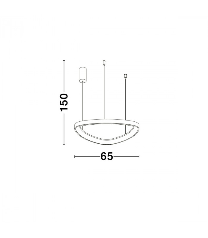 Esteva 65cm Integrated LED Pendant Ceiling Light Dimmable Sandy Black Aluminium &Acrylic LED 48W 2400Lm 3000K-7