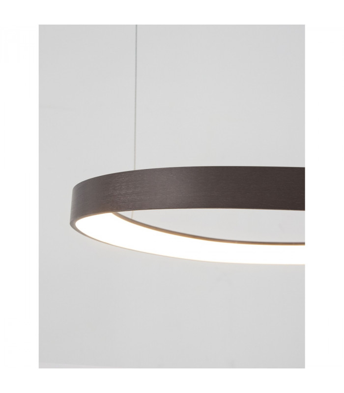 Esteva 65cm Integrated LED Pendant Ceiling Light Dimmable Coffee Brown Aluminium &Acrylic LED 48W 2400Lm 3000K-4