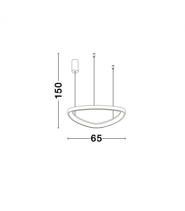 Esteva 65cm Integrated LED Pendant Ceiling Light Dimmable Coffee Brown Aluminium &Acrylic LED 48W 2400Lm 3000K-7