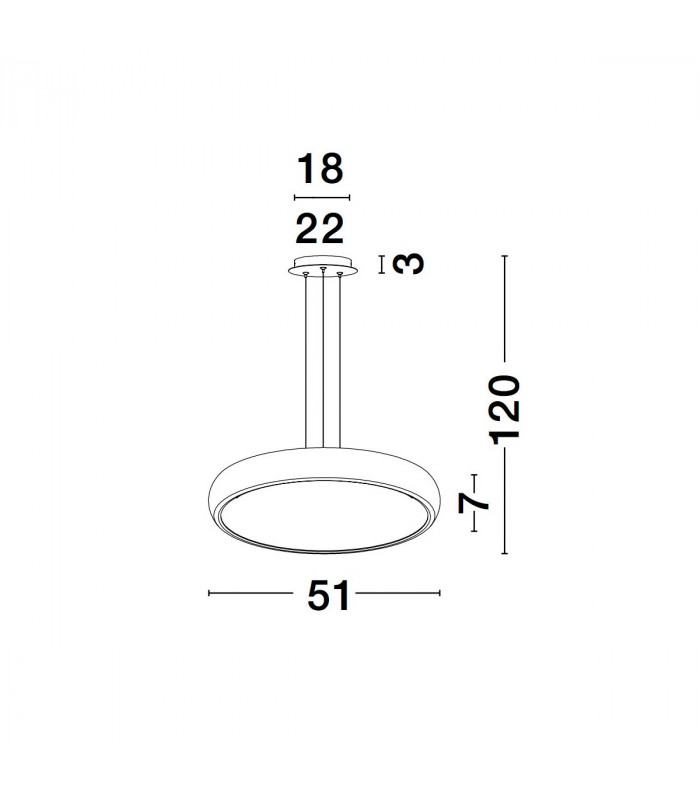 Gap 51cm Integrated LED Pendant Ceiling Light White Aluminium LED 50W 3000KLm 3000K-4