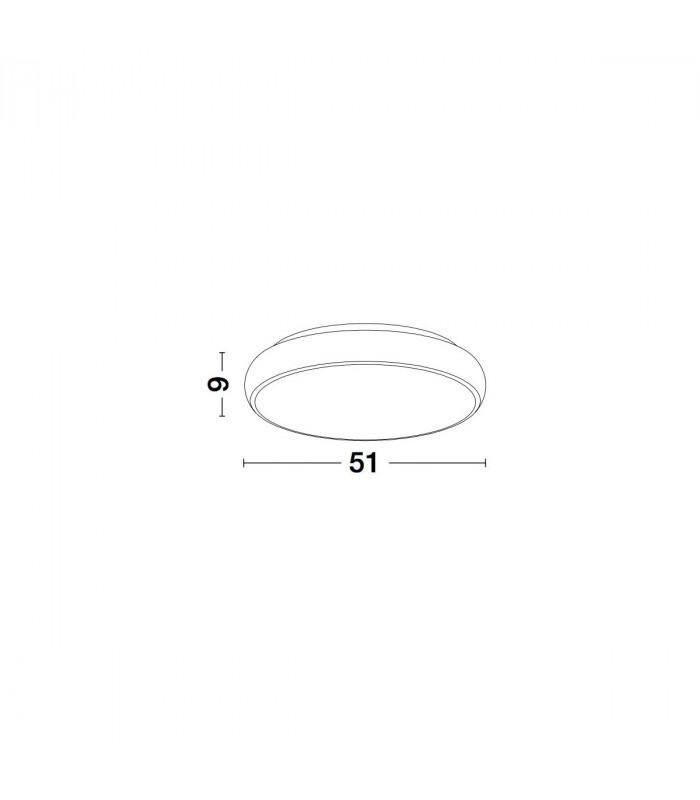 Gap 51cm Integrated LED Semi Flush Light White Aluminium LED 50W 3000KLm 3000K-3