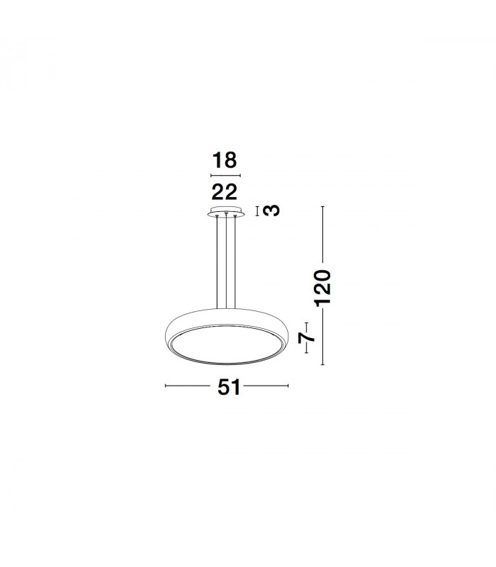 Gap 51cm Integrated LED Pendant Ceiling Light Black Aluminium LED 50W 2750Lm 3000K-4