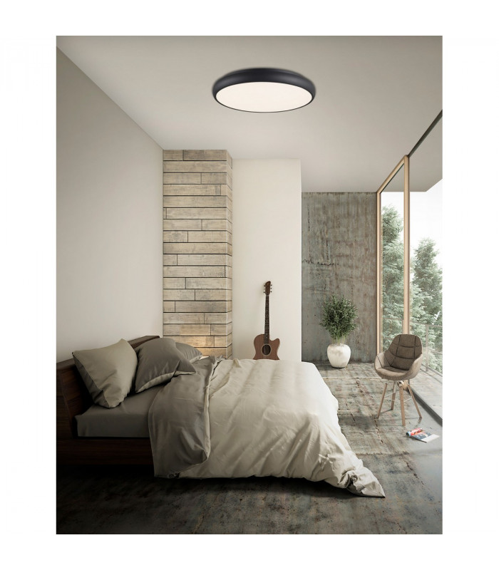 Gap 61cm Integrated LED Semi Flush Light Black Aluminium LED 62W 3410Lm 3000K-2