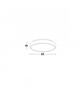 Gap 41cm Integrated LED Semi Flush Light Black Aluminium LED 38W 2090Lm 3000K-1