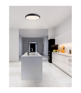 Gap 51cm Integrated LED Semi Flush Light Black Aluminium LED 50W 2750Lm 3000K-2