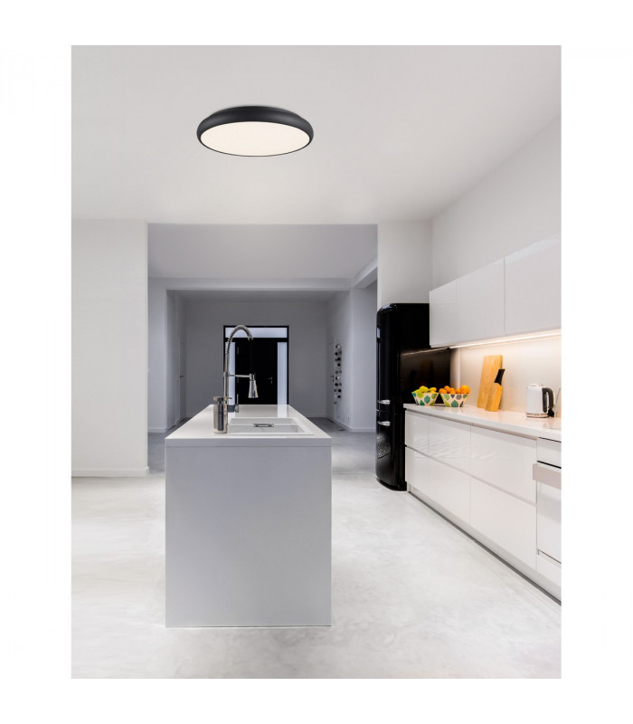 Gap 51cm Integrated LED Semi Flush Light Black Aluminium LED 50W 2750Lm 3000K-2