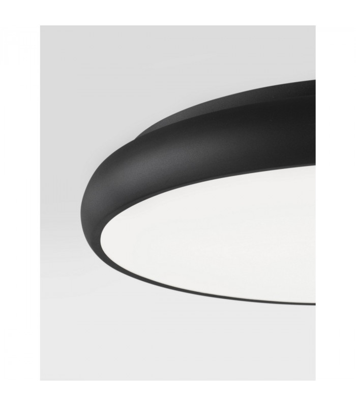 Gap 51cm Integrated LED Semi Flush Light Black Aluminium LED 50W 2750Lm 3000K-3