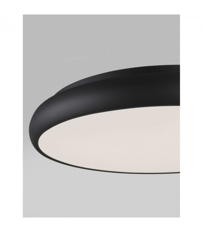 Gap 51cm Integrated LED Semi Flush Light Black Aluminium LED 50W 2750Lm 3000K-4