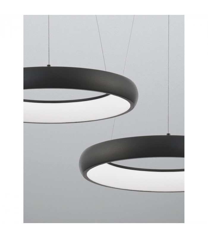 Albi 41cm Integrated LED Pendant Ceiling Light Dimmable Sandy Black Aluminium LED 32W 1950Lm 3000K-5