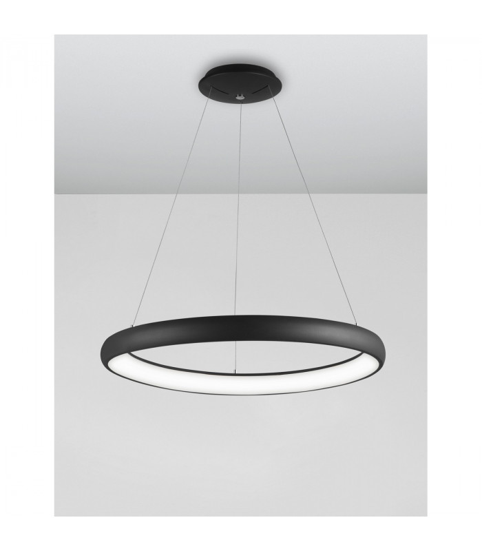 Albi 61cm Integrated LED Pendant Ceiling Light Sandy Black Aluminium LED 50W 2500Lm 3000K-4