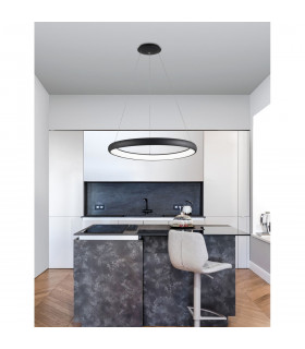 Albi 81cm Integrated LED Pendant Ceiling Light Sandy Black Aluminium LED 80W 4000Lm 3000K-2