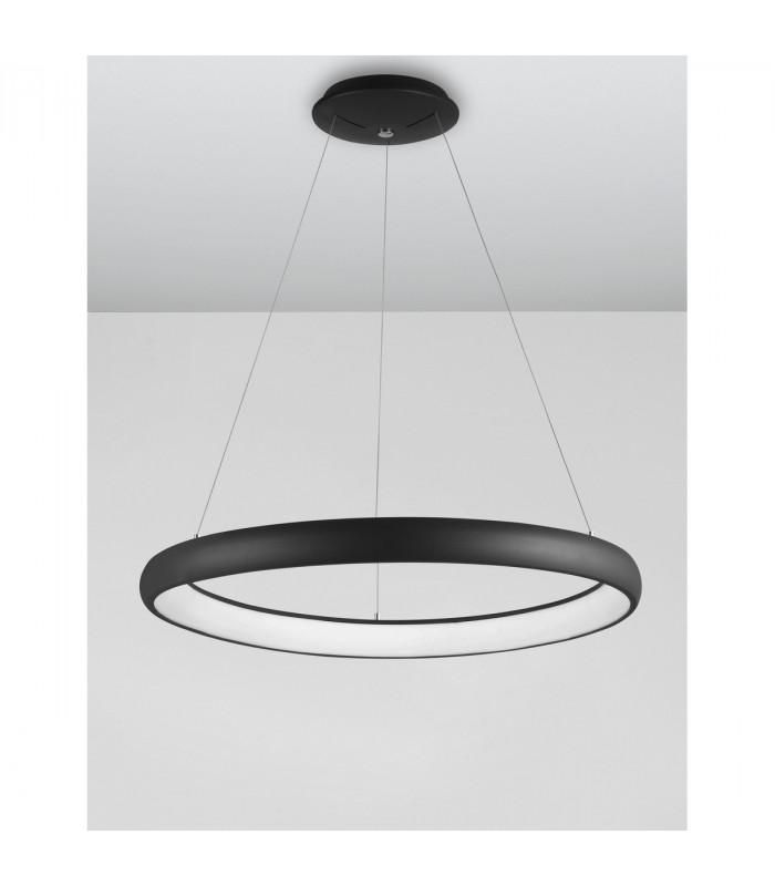 Albi 81cm Integrated LED Pendant Ceiling Light Sandy Black Aluminium LED 80W 4000Lm 3000K-4