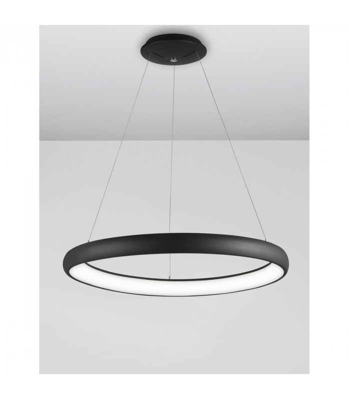 Albi 81cm Integrated LED Pendant Ceiling Light Sandy Black Aluminium LED 80W 4000Lm 3000K-5