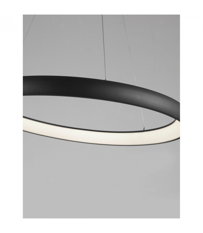 Albi 81cm Integrated LED Pendant Ceiling Light Sandy Black Aluminium LED 80W 4000Lm 3000K-8