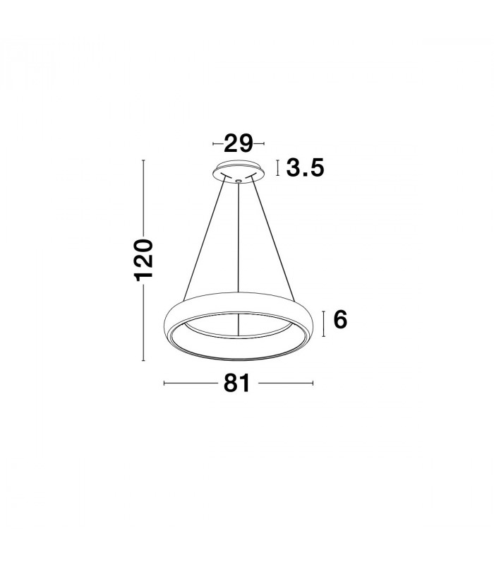 Albi 81cm Integrated LED Pendant Ceiling Light Sandy Black Aluminium LED 80W 4000Lm 3000K-9