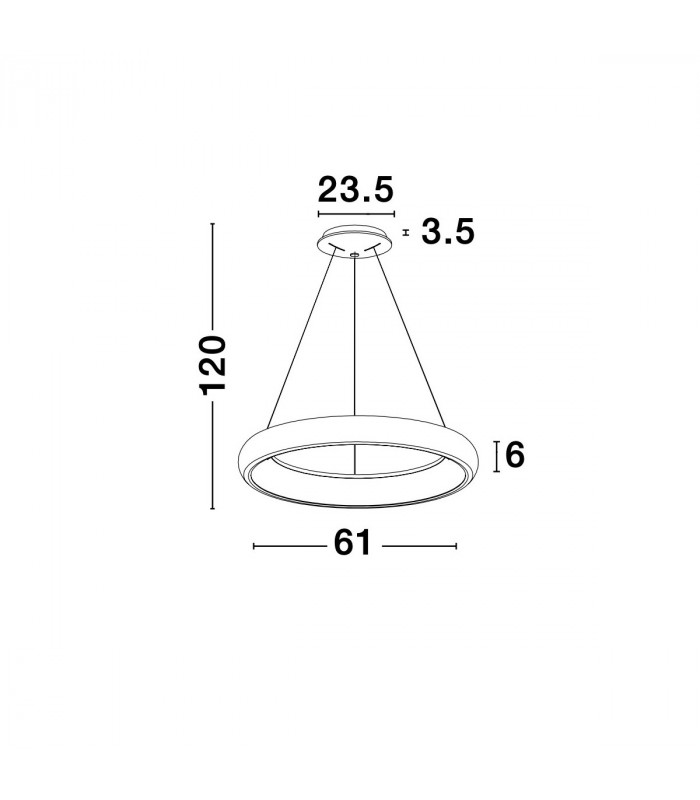 Albi 61cm Integrated LED Pendant Ceiling Light Sandy Grey Aluminium LED 50W 3250Lm 3000K-10