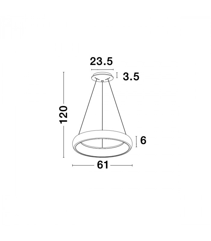 Albi 61cm Integrated LED Pendant Ceiling Light Coffee Brown Aluminium LED 50W 2500Lm 3000K-6