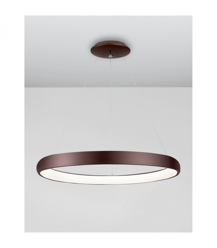 Albi 81cm Integrated LED Pendant Ceiling Light Coffee Brown Aluminium LED 80W 4000Lm 3000K-3