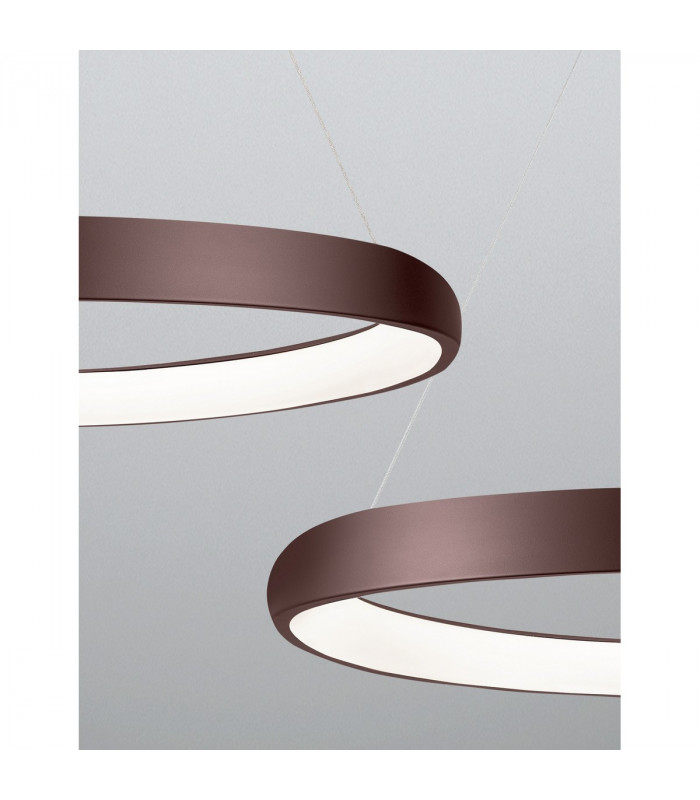 Albi 81cm Integrated LED Pendant Ceiling Light Coffee Brown Aluminium LED 80W 4000Lm 3000K-5