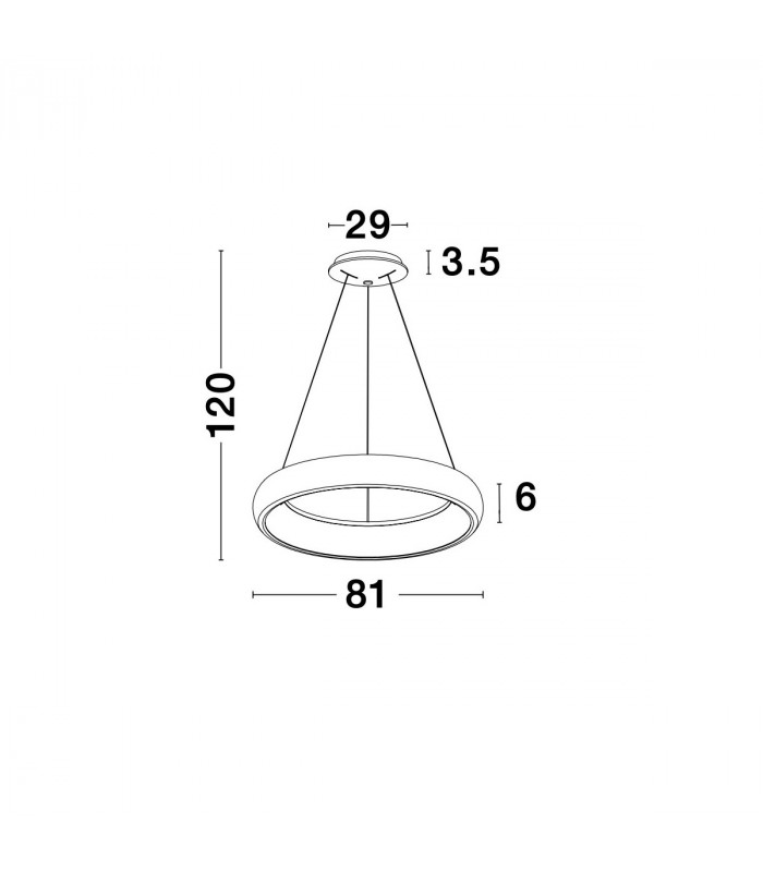 Albi 81cm Integrated LED Pendant Ceiling Light Coffee Brown Aluminium LED 80W 4000Lm 3000K-6
