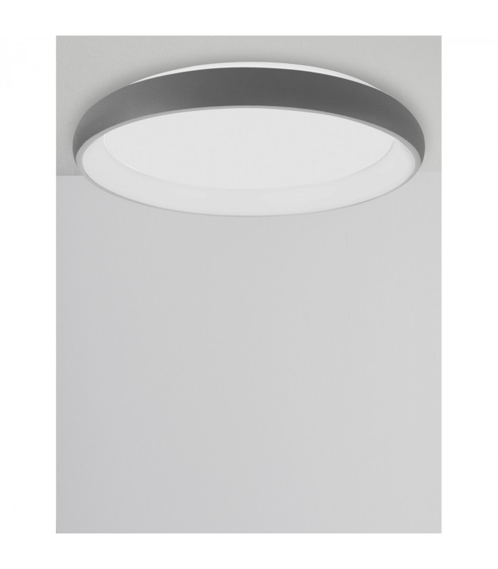 Albi 61cm Integrated LED Semi Flush Light Sandy Grey Aluminium LED 50W 3250Lm 3000K-4