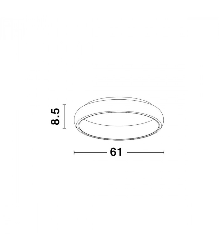 Albi 61cm Integrated LED Semi Flush Light Sandy Grey Aluminium LED 50W 3250Lm 3000K-7
