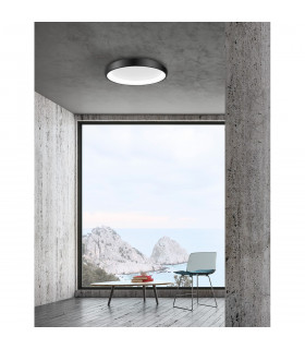 Albi 61cm Integrated LED Semi Flush Light Black Aluminium LED 50W 2750Lm 3000K-2