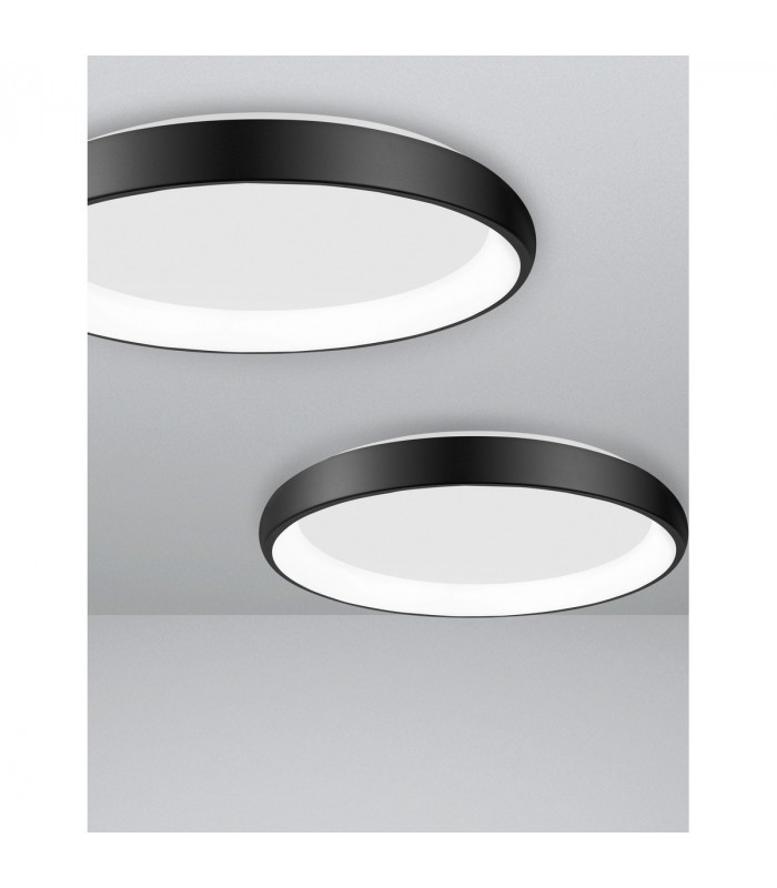 Albi 61cm Integrated LED Semi Flush Light Black Aluminium LED 50W 2750Lm 3000K-5