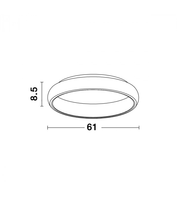 Albi 61cm Integrated LED Semi Flush Light Black Aluminium LED 50W 2750Lm 3000K-7