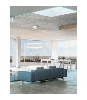 Albi 81cm Integrated LED Pendant Ceiling Light Sandy White Aluminium LED 80W 4000Lm 3000K-2
