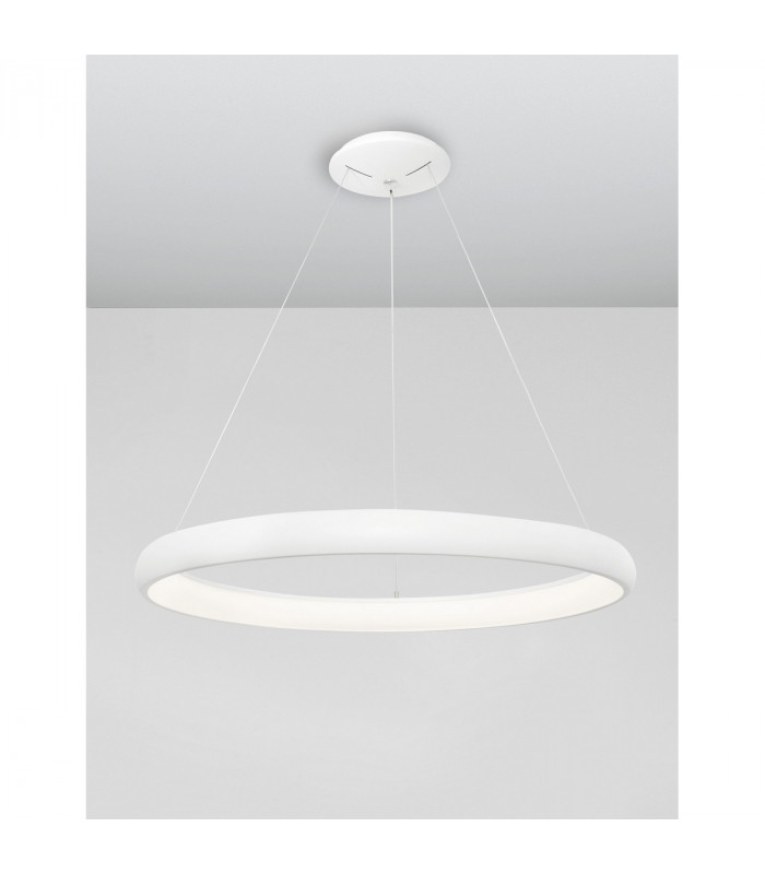 Albi 81cm Integrated LED Pendant Ceiling Light Sandy White Aluminium LED 80W 4000Lm 3000K-4