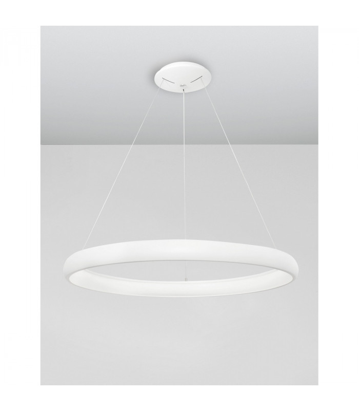 Albi 81cm Integrated LED Pendant Ceiling Light Sandy White Aluminium LED 80W 4000Lm 3000K-5