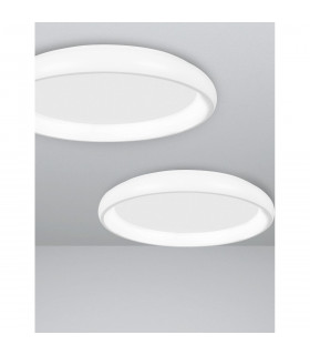 Albi 41cm Integrated LED Semi Flush Light White Aluminium LED 32W 1760Lm 3000K-2