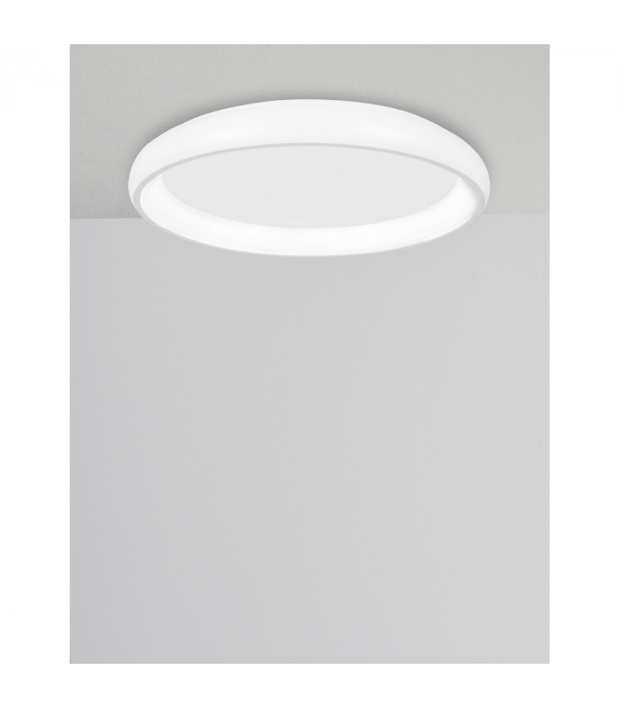 Albi 41cm Integrated LED Semi Flush Light White Aluminium LED 32W 1760Lm 3000K-3