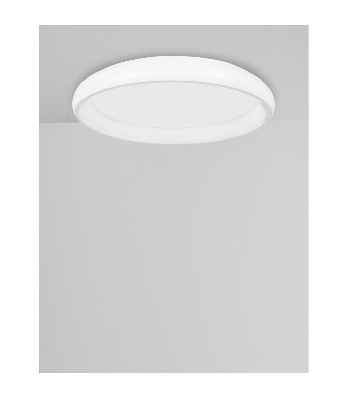 Albi 41cm Integrated LED Semi Flush Light White Aluminium LED 32W 1760Lm 3000K-4