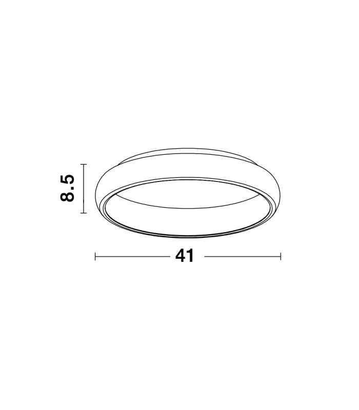 Albi 41cm Integrated LED Semi Flush Light White Aluminium LED 32W 1760Lm 3000K-6