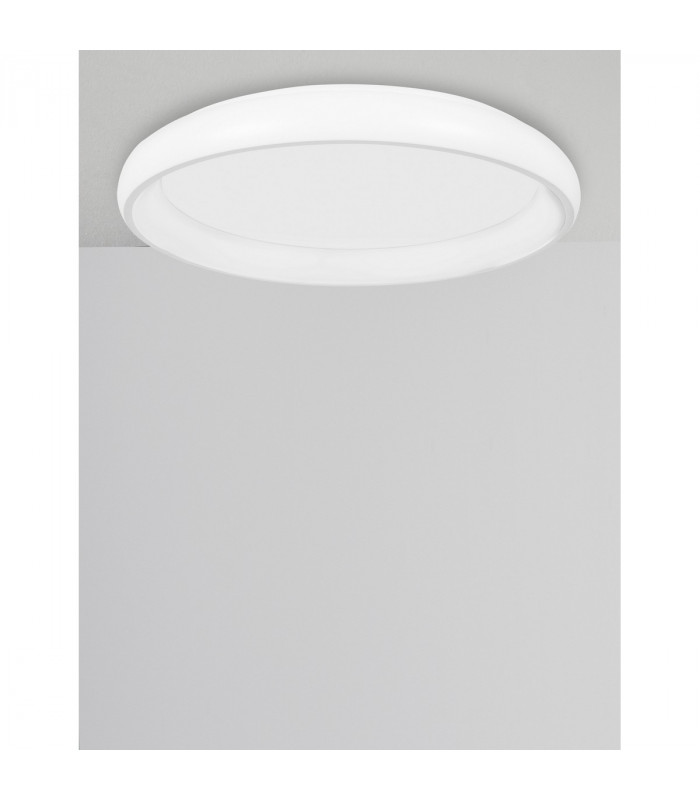 Albi 61cm Integrated LED Semi Flush Light White Aluminium LED 50W 2750Lm 3000K-4