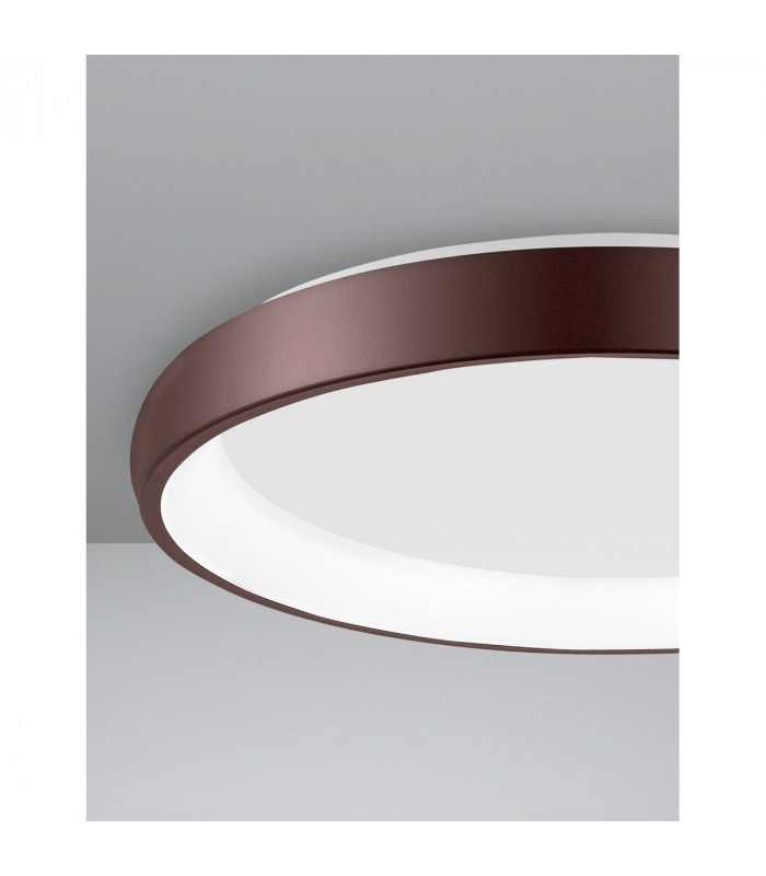 Albi 61cm Integrated LED Semi Flush Light Brown Aluminium LED 50W 2750Lm 3000K-3