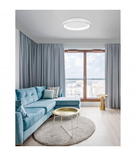 Albi 81cm Integrated LED Semi Flush Light White Aluminium LED 80W 4400Lm 3000K-2