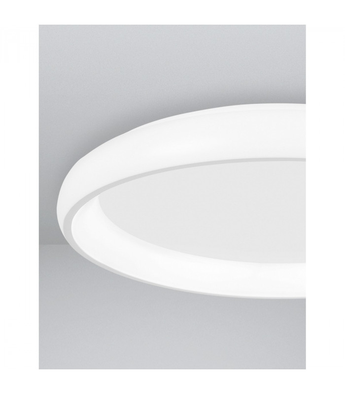 Albi 81cm Integrated LED Semi Flush Light White Aluminium LED 80W 4400Lm 3000K-7