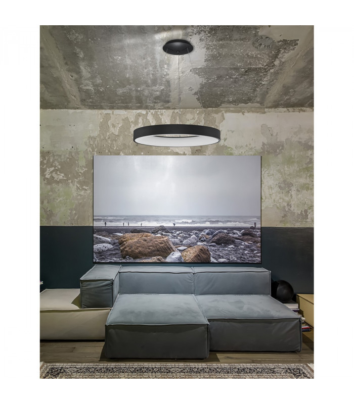 Rando Smart 60cm Integrated LED Pendant Ceiling Light Sandy Black Aluminium LED 50W 3250Lm 3000K - 4000K-2