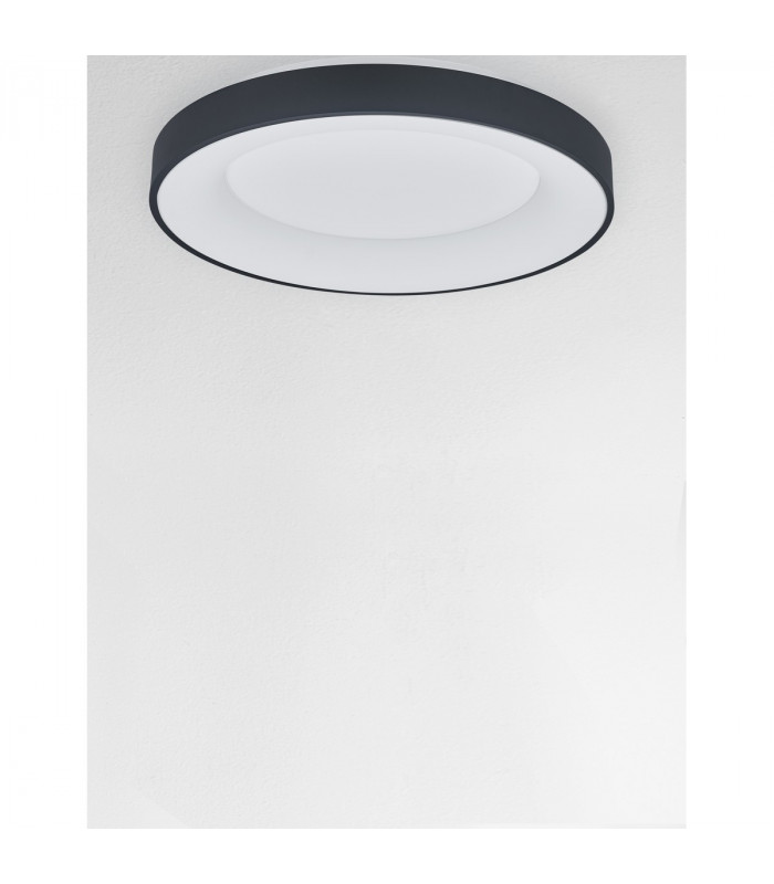 Rando Smart 60cm Integrated LED Semi Flush Light Sandy Black Aluminium LED 50W 3250Lm 3000K - 4000K-2