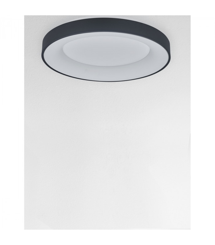 Rando Smart 60cm Integrated LED Semi Flush Light Sandy Black Aluminium LED 50W 3250Lm 3000K - 4000K-3