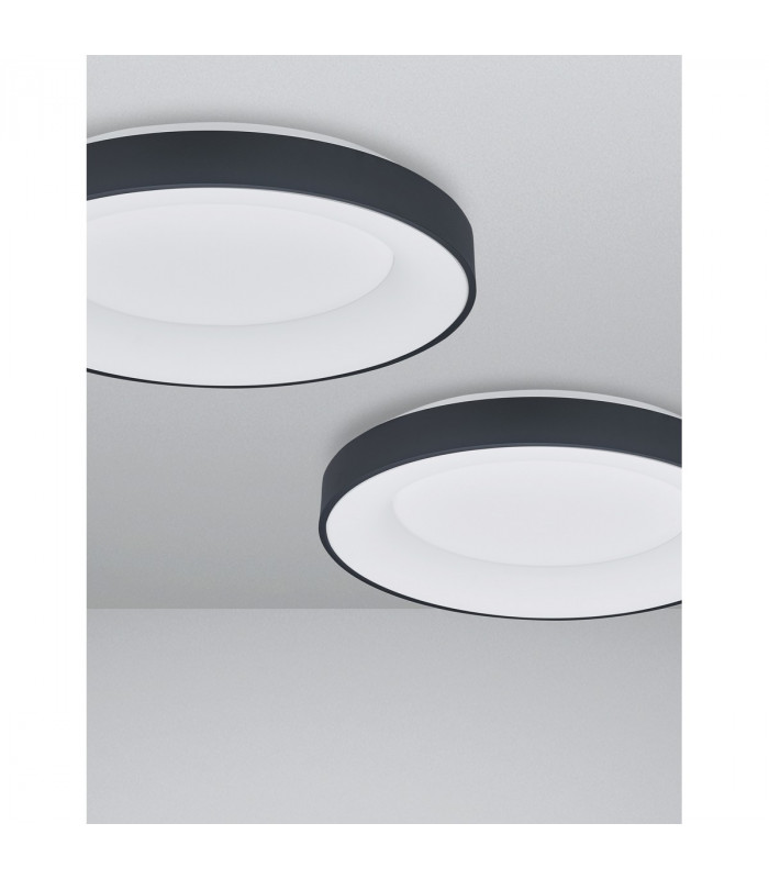 Rando Smart 60cm Integrated LED Semi Flush Light Sandy Black Aluminium LED 50W 3250Lm 3000K - 4000K-4
