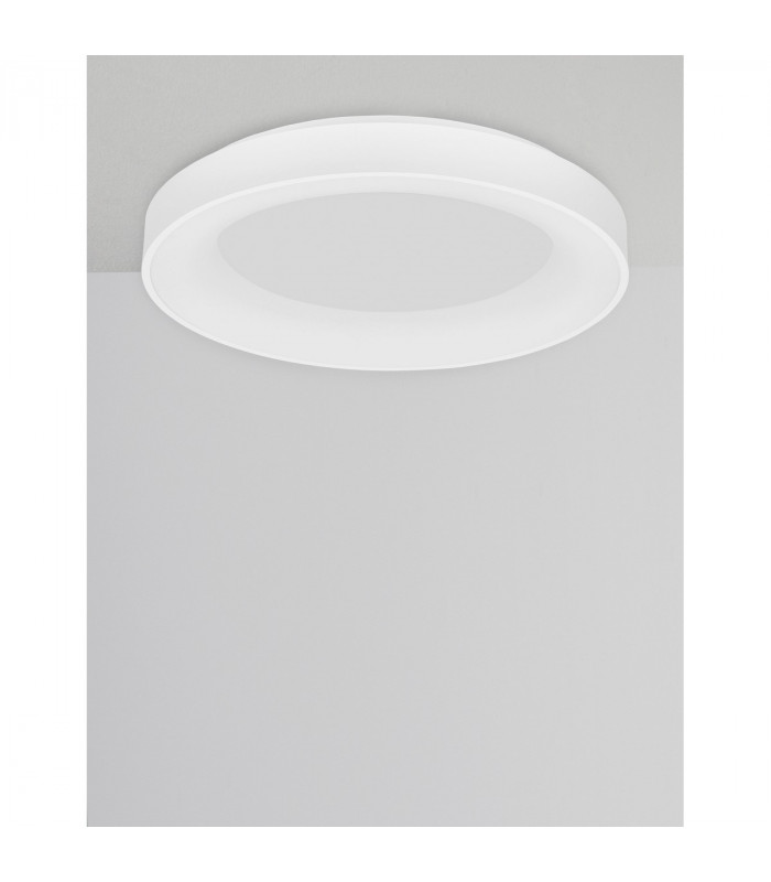 Rando Smart 60cm Integrated LED Semi Flush Light Sandy White Aluminium LED 50W 3250Lm 3000K - 4000K-3